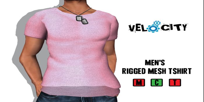 VELOCITY Men's Pink Fitted Tee 