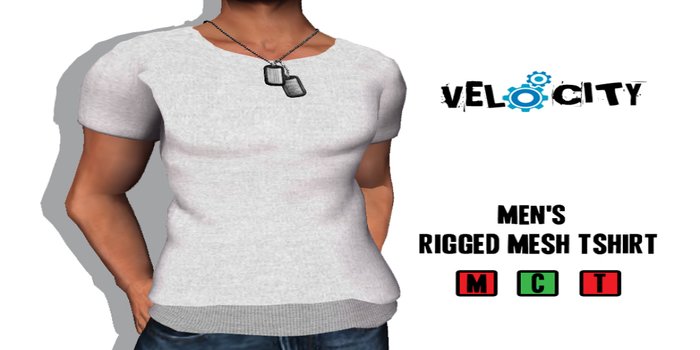 VELOCITY Men's White Fitted Tee 