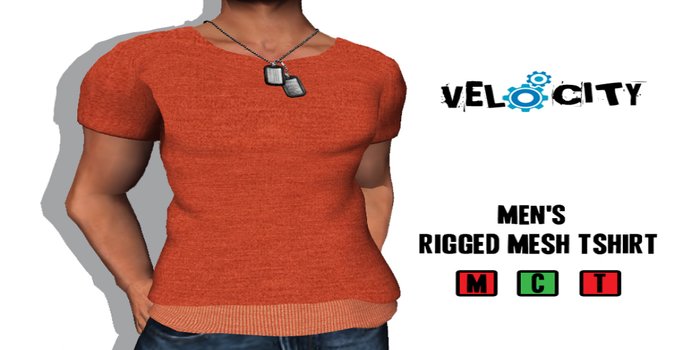 VELOCITY Men's Orange Fitted Tee 