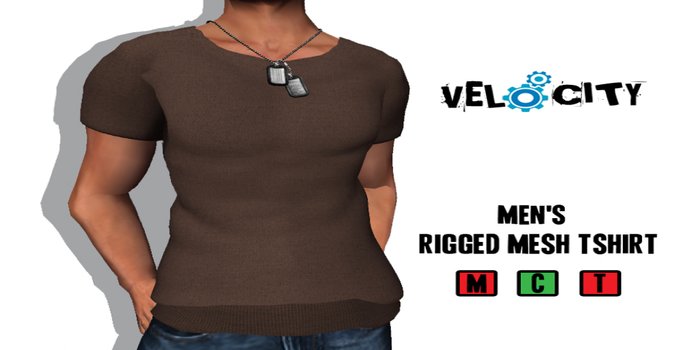 VELOCITY Men's Brown Fitted Tee 