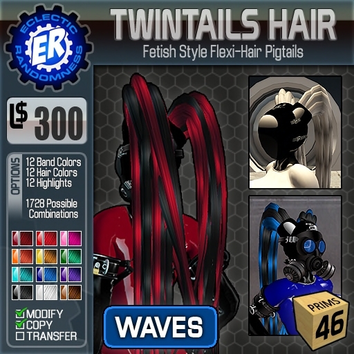 ER TwinTails Hair 'Waves'