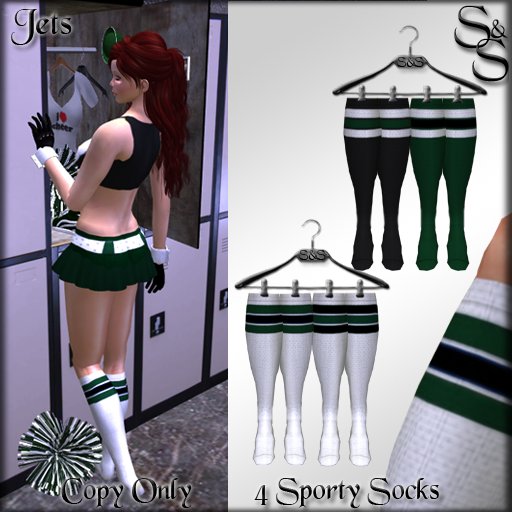 S&S Jets 4 pack sporty socks 