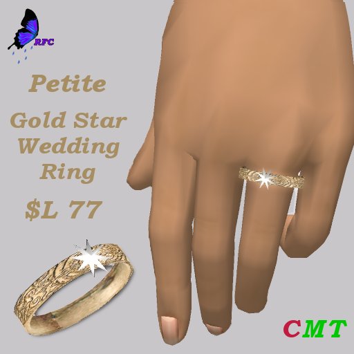 Petite Female Gold Star Wedding Ring