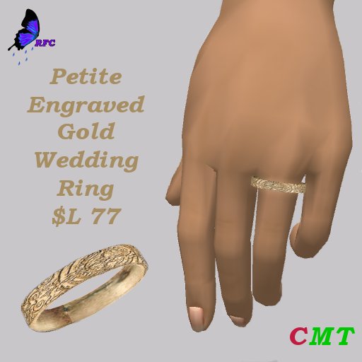 Petite Female Engraved Gold Wedding Ring