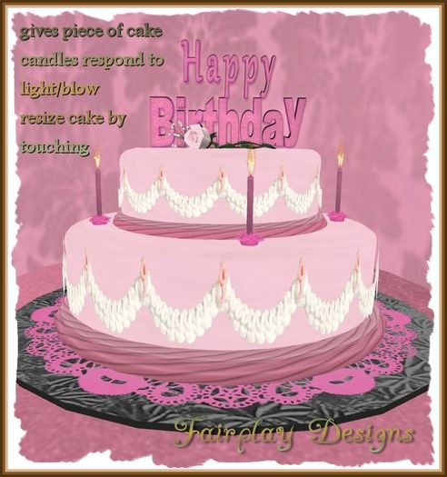 ~Two Tier Ladies Celebration Birthday Cake*TOUCH FOR CAKE*