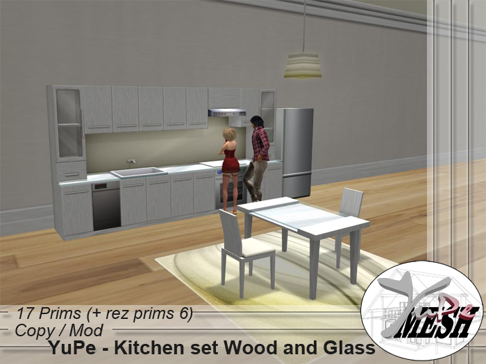 YuPe - Kitchen set Wood and Glass [Kitchen](W)