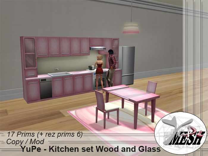 YuPe - Kitchen set Wood and Glass [Kitchen](P)