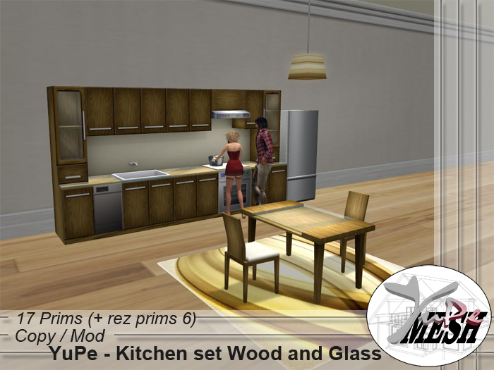 YuPe - Kitchen set Wood and Glass [Kitchen](Br)