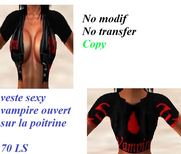 veste sexy vampire