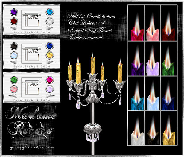 Topaz Square~Madame Rococo~ Candelabra PROMO SLM