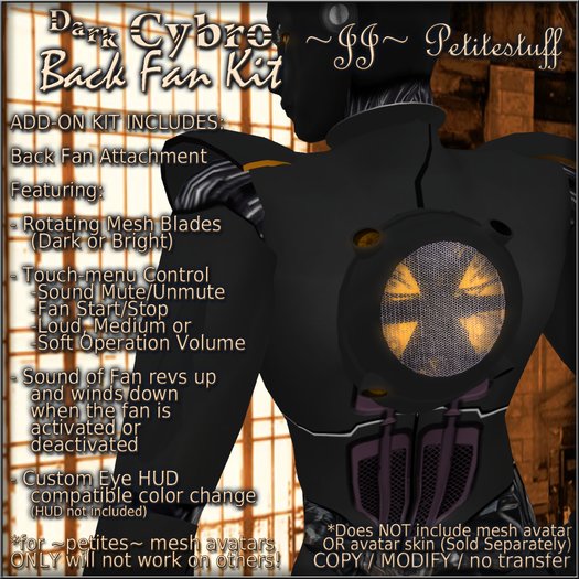 ~JJ~ Petitestuff Dark Cybro Back Fan Kit