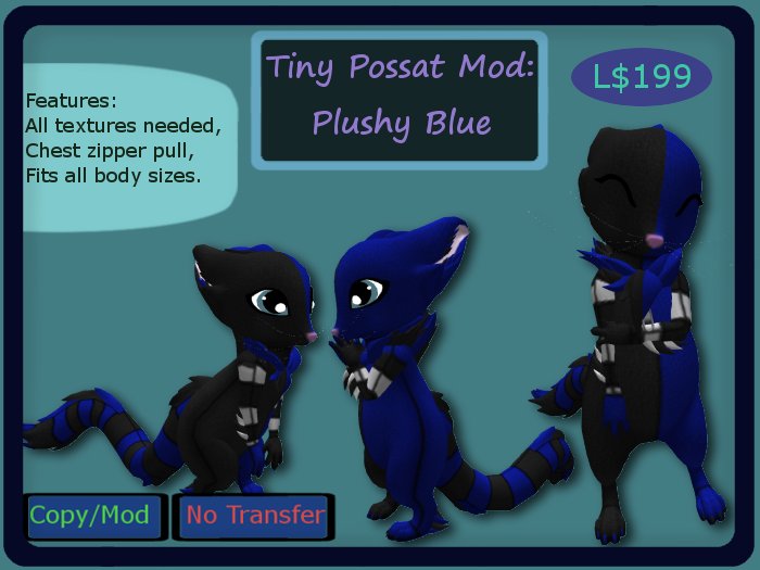 Tiny Possat Mod, Plushy Blue