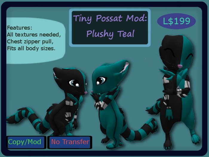 Tiny Possat Mod, Plushy Teal