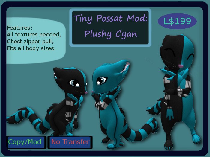 Tiny Possat Mod, Plushy Cyan