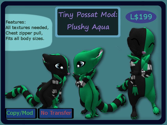 Tiny Possat Mod, Plushy Aqua