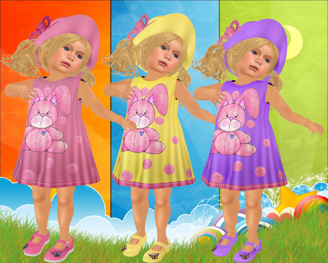 DRESS TODDLER RABBIT PINK