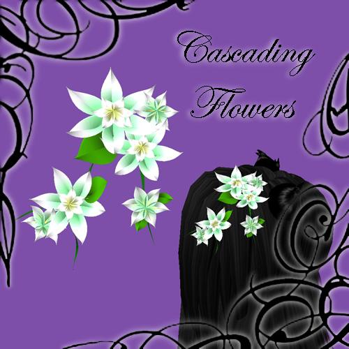 .:LT:. Green Cascading Flower Hairpiece