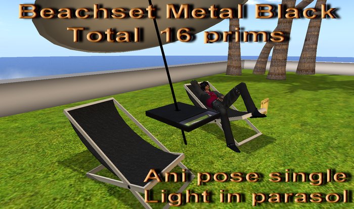 Beach Set Metal black  16 prims