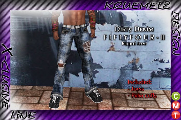 *~ KD X-Line ~* Dirty Denim FIFTYFOUR II Ripped Jeans