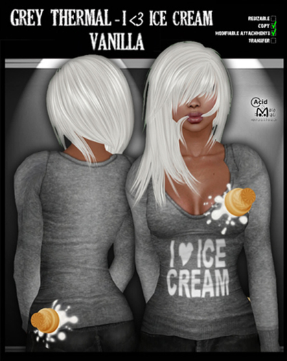 .:A&M:. Grey Thermal - I <3 Ice Cream -  Vanilla 