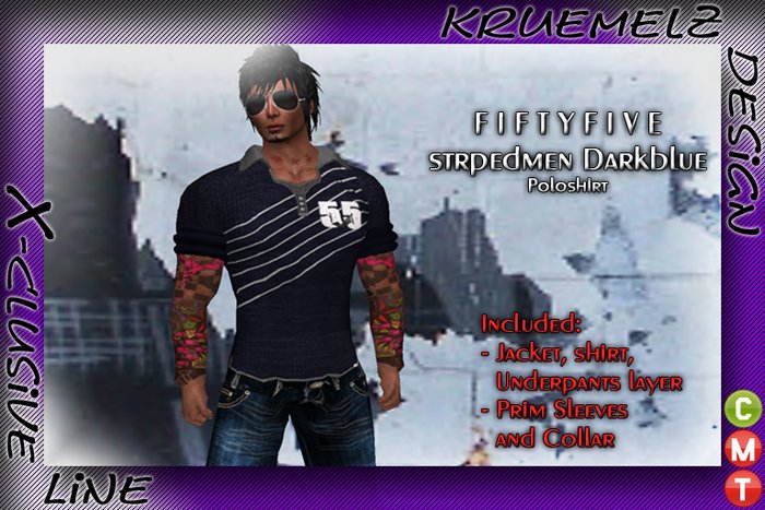 *~ KD X-Line ~* FIFTYFIVE Strpedmen Darkblue Polo 