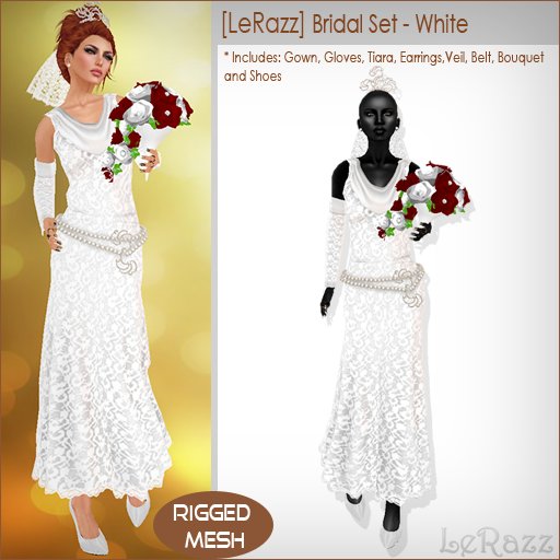 [LeRazz] Bridal Set - White (Rigged Mesh)