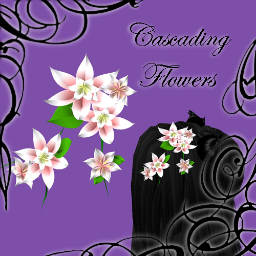 .:LT:. Red Cascading Flower Hairpiece