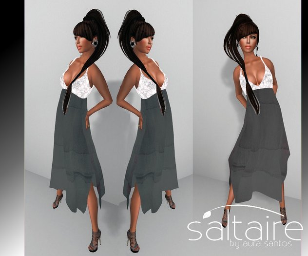 Hanky Long Dress Graphite