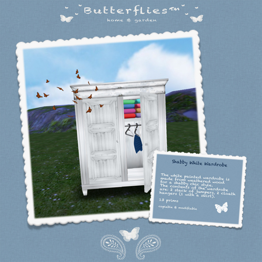 ButterfliesTM - Shabby White Wardrobe