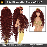 A&A Minerva Hair Flame - Color 6 (very long curly flexi hair) 