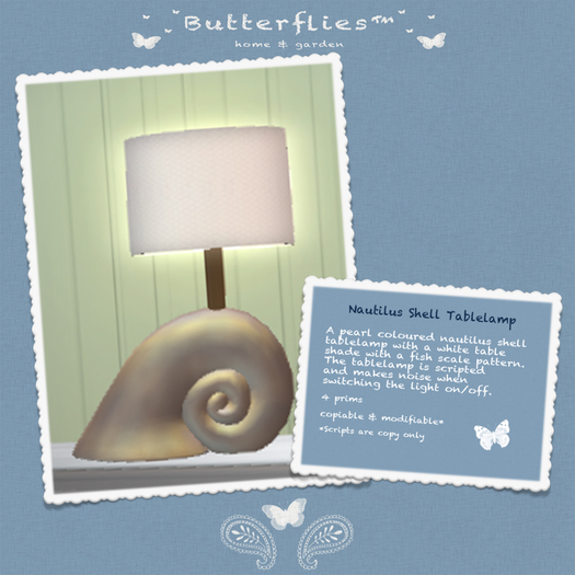 ButterfliesTM - Nautilus Shell Tablelamp