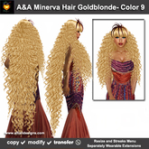 A&A Minerva Hair Goldblonde - Color 9 (very long curly flexi hair) 