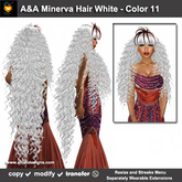 A&A Minerva Hair White - Color 11 (very long curly flexi hair) 