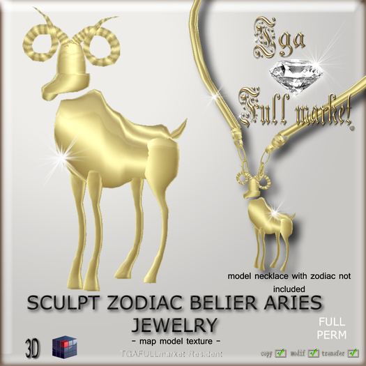 SCULPT ZODIAC BELIER ARIES JEWELRY