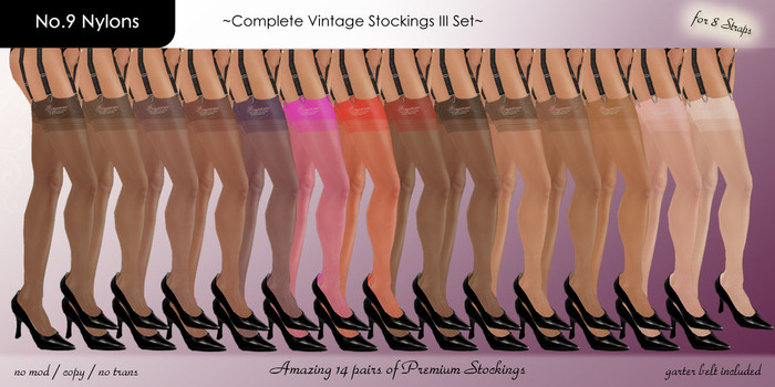 No.9 Nylons ~Complete Vintage III Set~ (8straps)