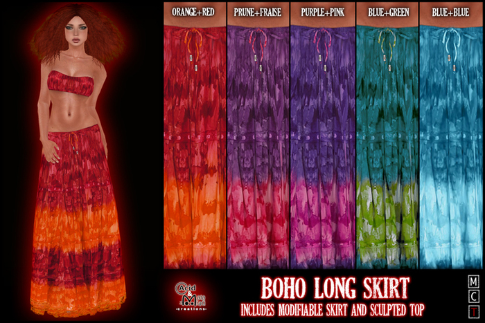 .:A&M:. Boho Long Skirt - Prune+Fraise 