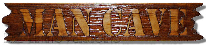 Man Cave Carved Wood Sign