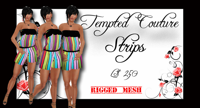 Strips Mesh Romper 