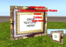 2 Sided Antique Gold & Onyx 2 Photo Texture Picture Frame  -2 prims by RWC (boxed) Copy/Mod