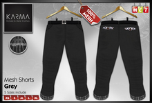 Karma - Grey - Male Mesh Shorts - 5 Sizes include