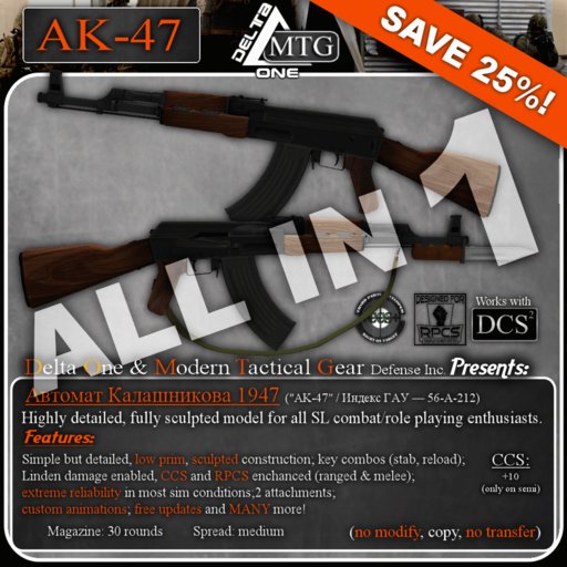 D1-MTG AK-47 + AK-47S + RPK, 3 in 1 set,  + RPCS/OSIRIS, CCS Enhanced + SAVE 25%!!!