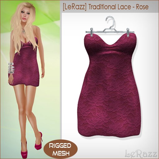 [LeRazz] Traditional Lace - Rose (Rigged Mesh)