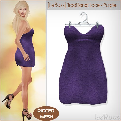 [LeRazz] Traditional Lace - Purple (Rigged Mesh)