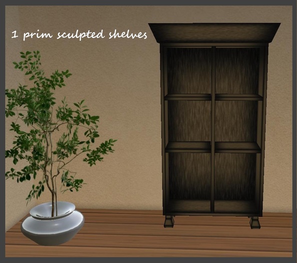 Dark brown shelves