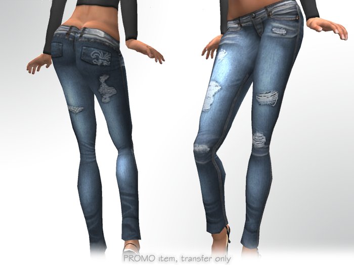 FUTE :: Light blue faded jeans, moderately ripped :: PROMO