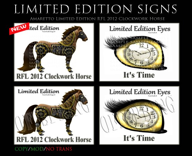 Limited Edition RFL 2012 Clockwork Horse Sign