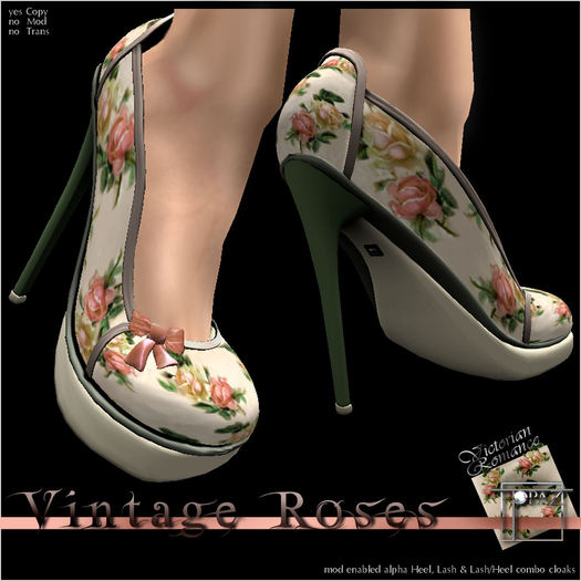 Topaz Square~Vintage Roses~Victorian Romance~Heels