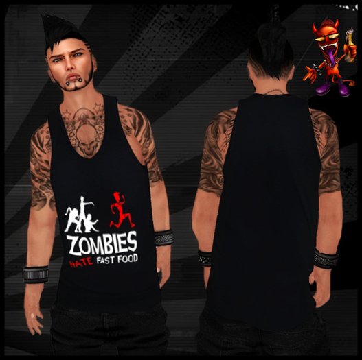 ..::Drunk Devil::.. ~ Zombies Hate Fast Food ~ MESH Tank