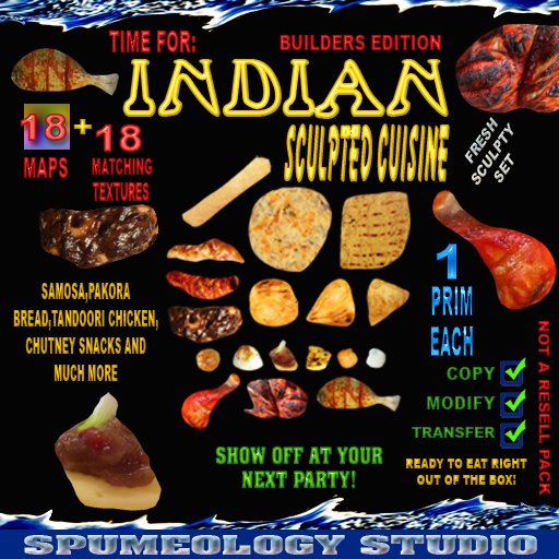 INDIAN CUISINE FOOD SCULPTY MAPS AND TEXTURES