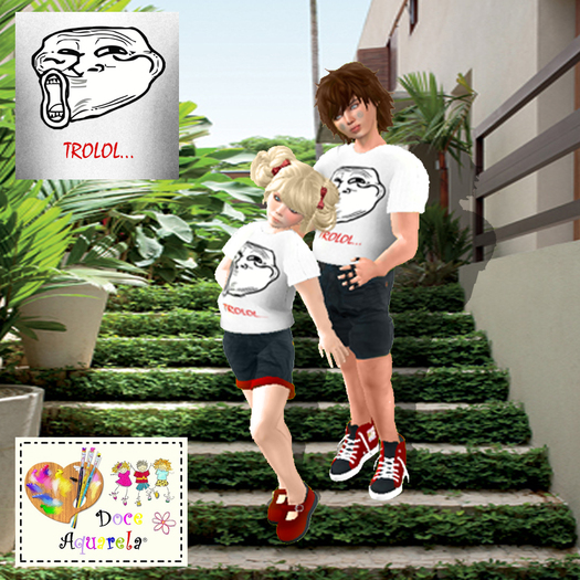 {**}DOCE AQUARELA{**}Outfit mesh memes trolol Girl